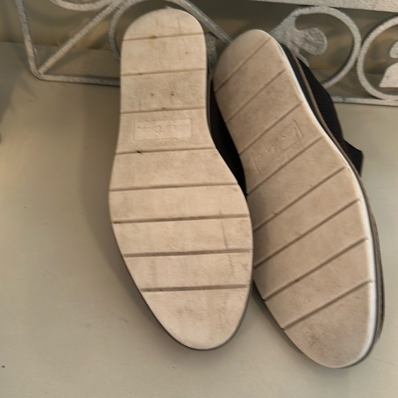 Black fabric slip ons with leather back.Bought at Off 5th .Wore once.Nice shoes - Picture 7 of 7